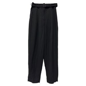 Joseph Belted Tailored Trousers in Black Viscose